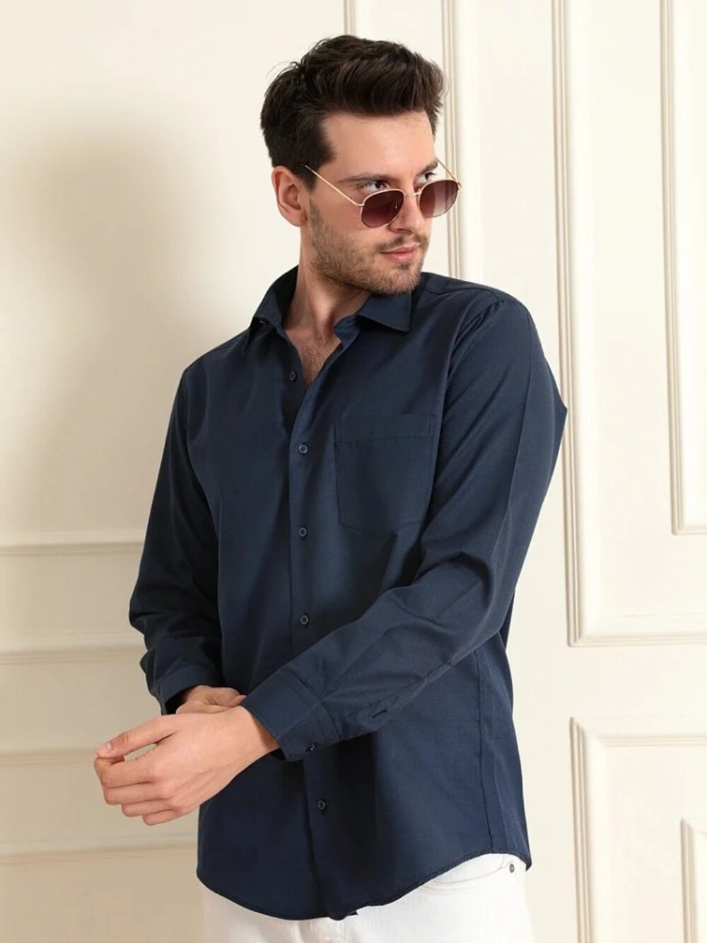 SCS Navy Blue Long Sleeve Classic Shirt/9184